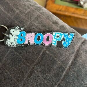 Vintage Snoopy Keychain with Colorful Letters